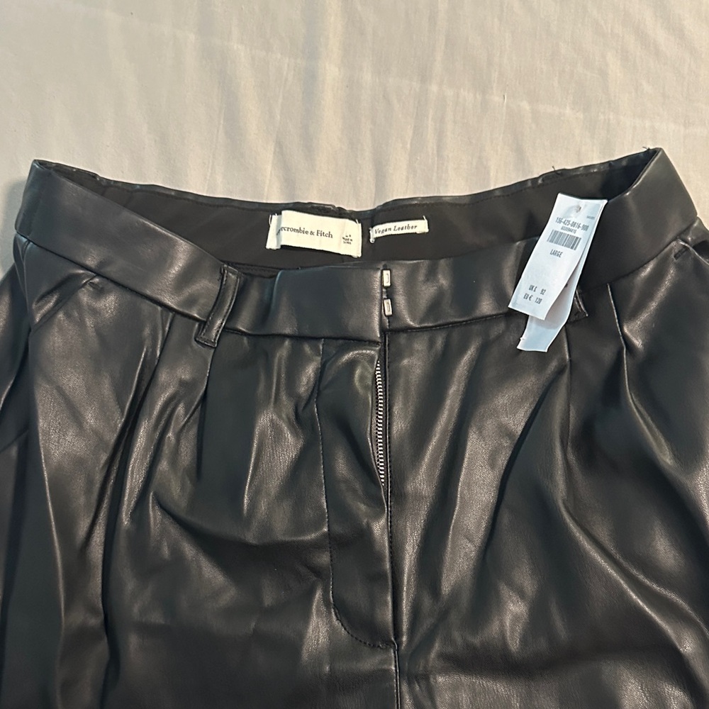 Abercrombie & Fitch Dark Leather Trousers